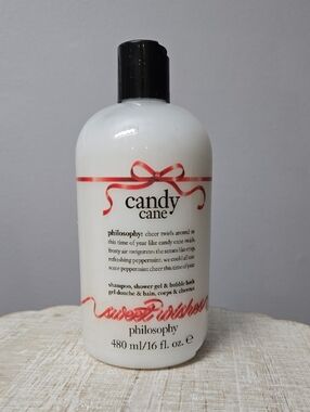 Philosophy Candy Cane Shower Gel & Bubble Bath - White with Red Accents